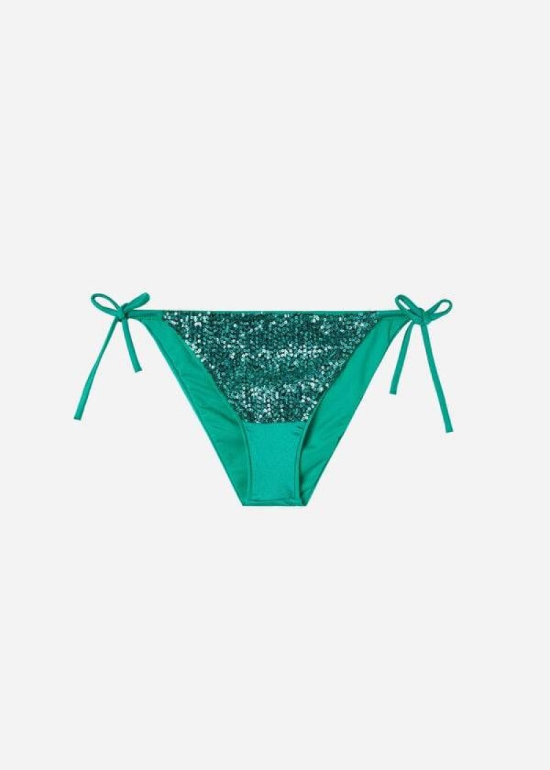 Calzedonia String Cannes Bikinihosen Damen Grün | DE2607TV