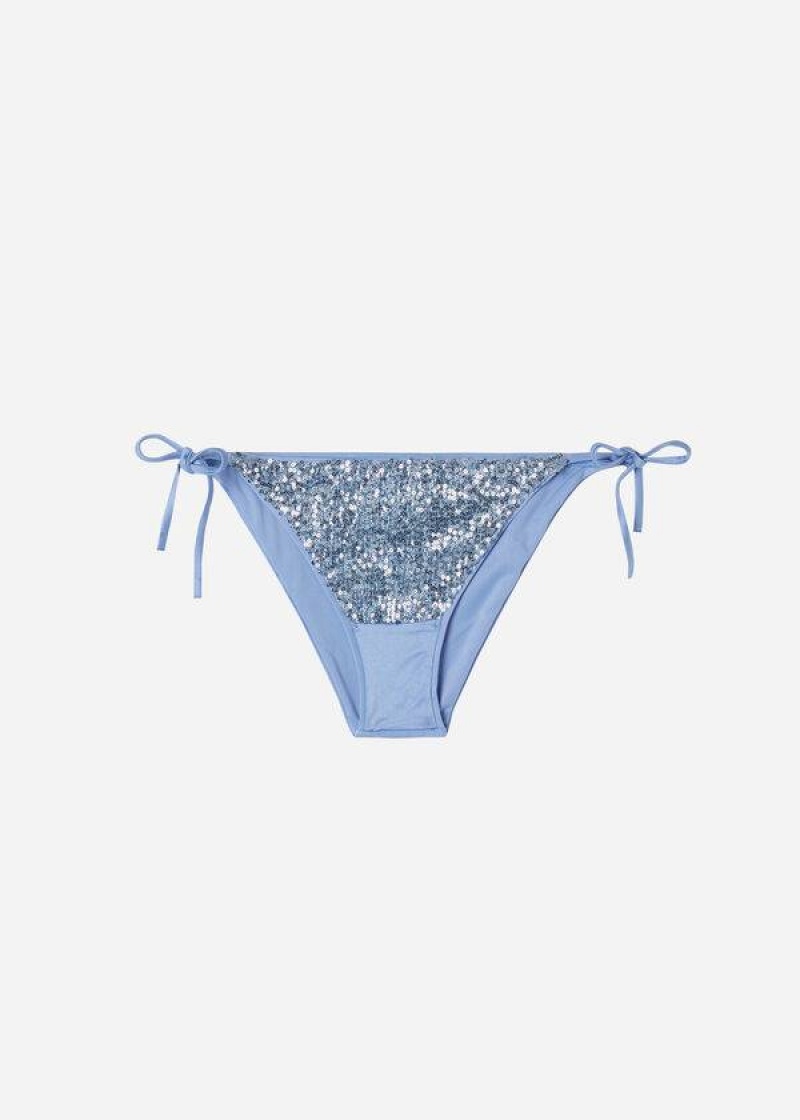 Calzedonia String Cannes Bikinihosen Damen Blau | DE2605UT