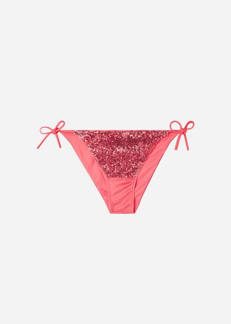 Calzedonia String Cannes Bikinihosen Damen Rosa | DE2604IS