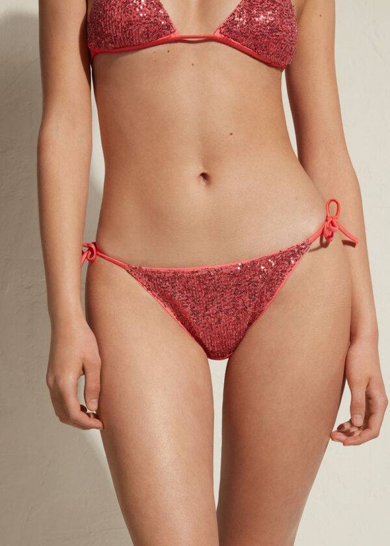 Calzedonia String Cannes Bikinihosen Damen Rosa | DE2604IS