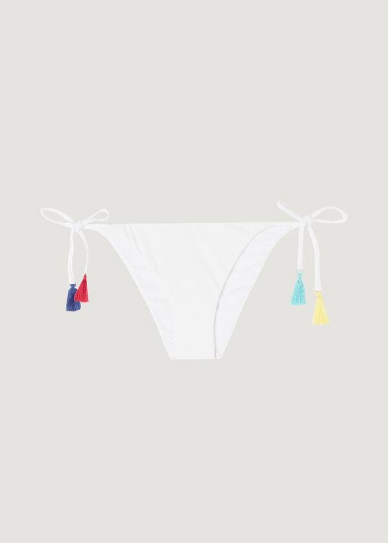 Calzedonia String Delhi Bikinihosen Damen Weiß | DE2602PQ