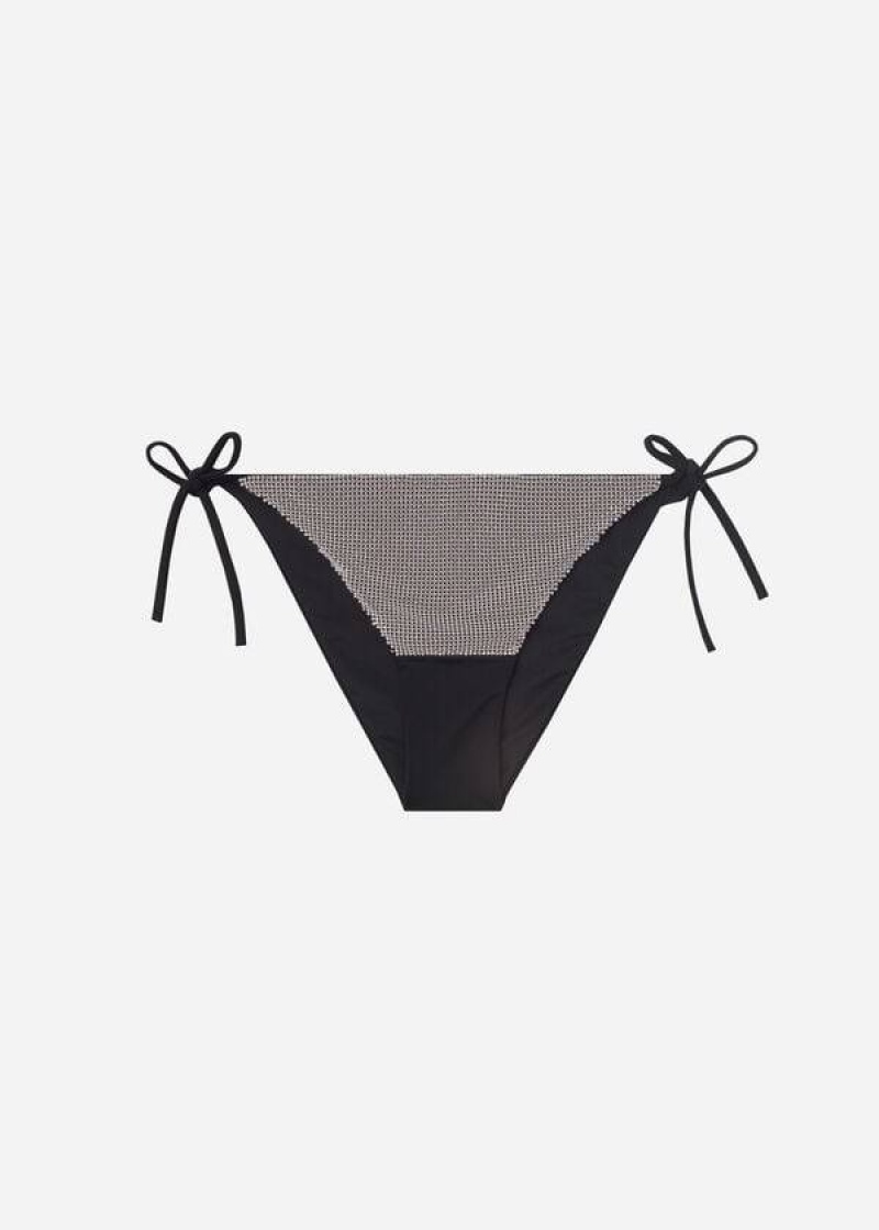 Calzedonia String Dubai Bikinihosen Damen Schwarz | DE2601AP