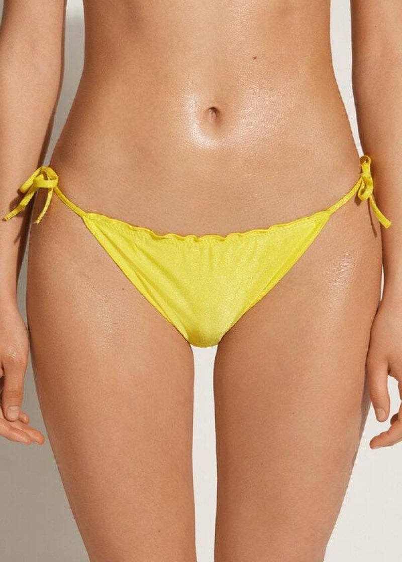 Calzedonia String Formentera Bikinihosen Damen Gelb | DE2598FM