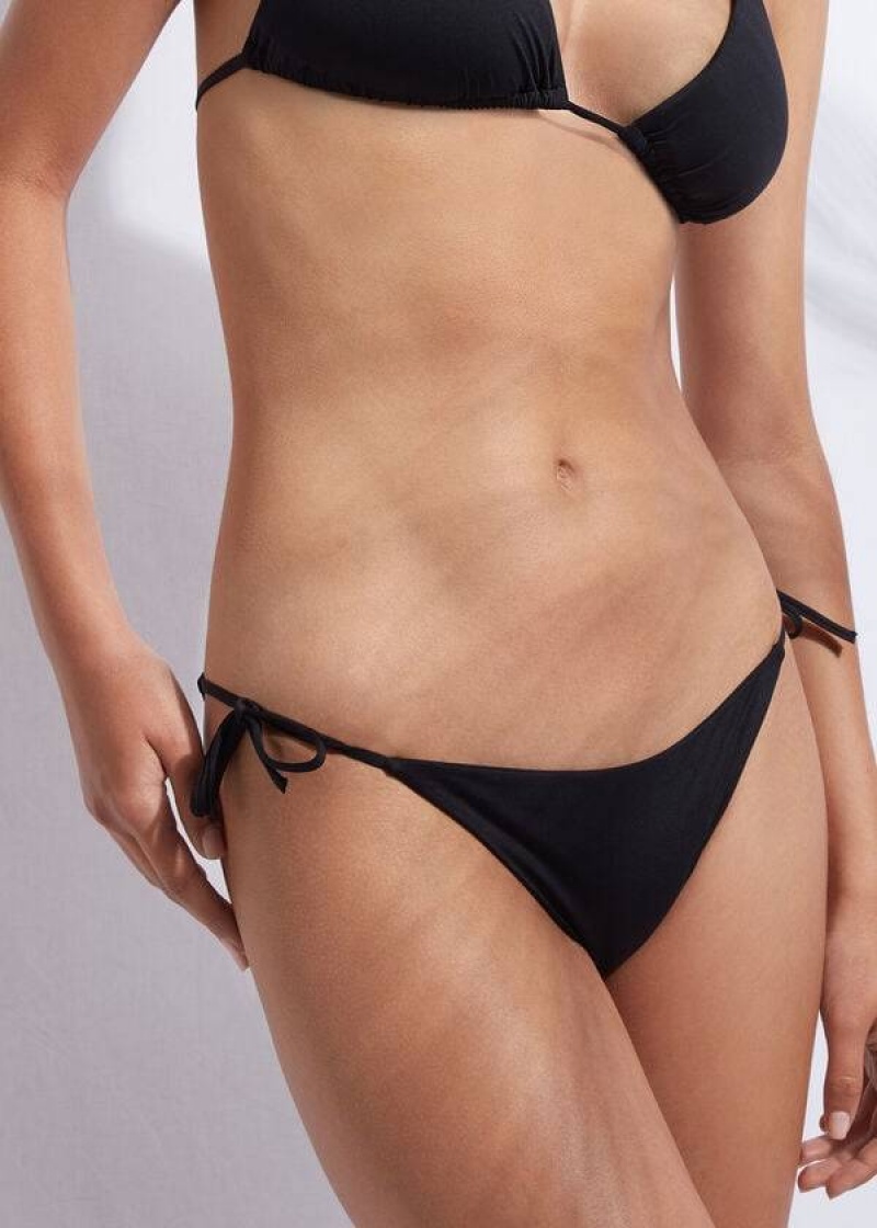 Calzedonia String Indonesia Bikinihosen Damen Schwarz | DE2594KI