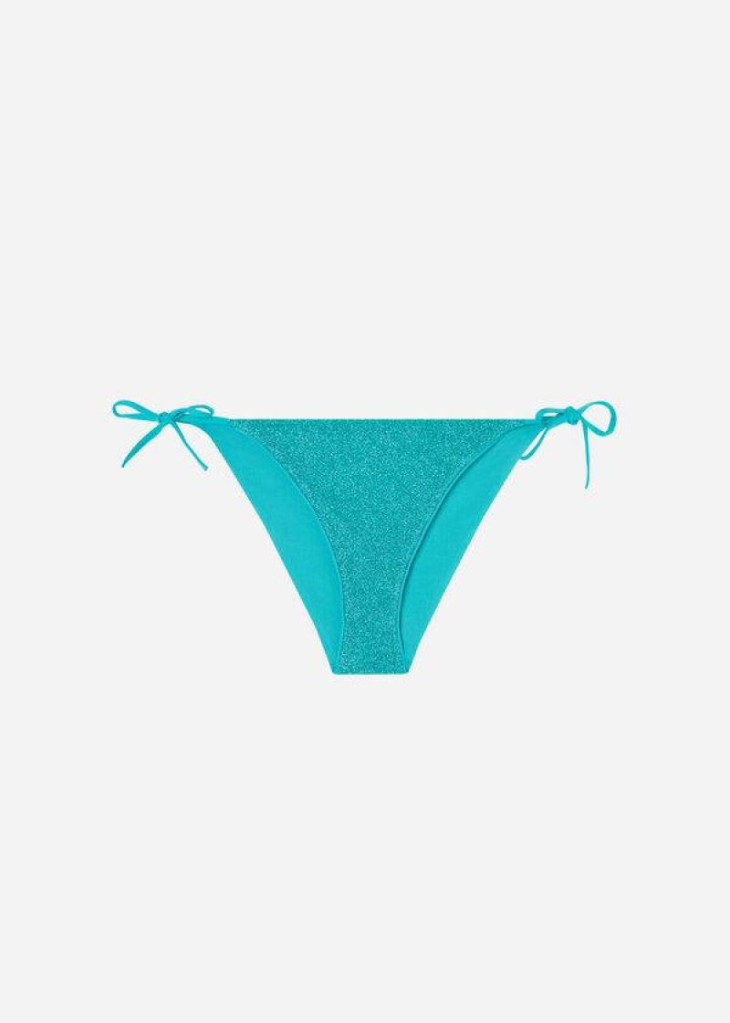 Calzedonia String Las Vegas Bikinihosen Damen Blau | DE2590CE