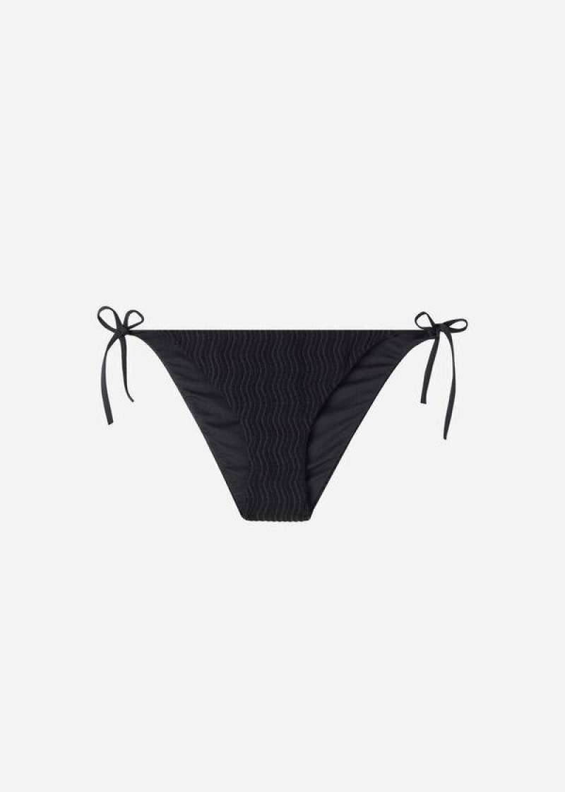 Calzedonia String Mykonos Bikinihosen Damen Schwarz | DE2583EX