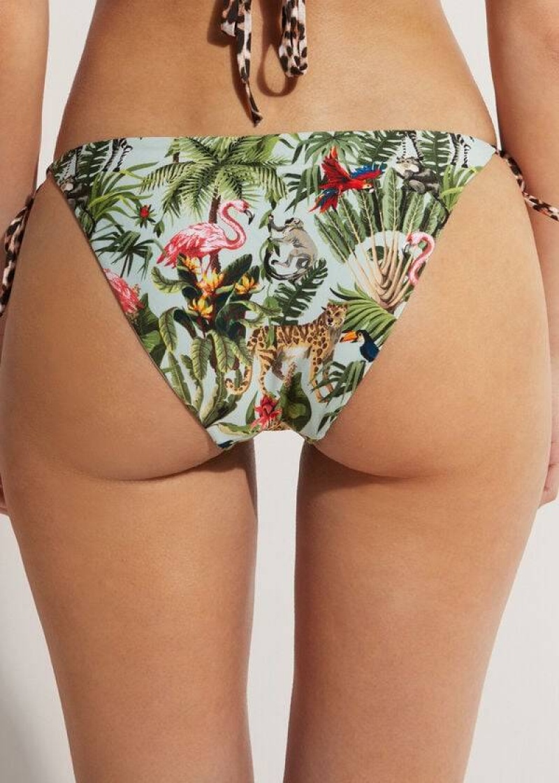 Calzedonia String Nairobi Eco Bikinihosen Damen Grün | DE2580YU