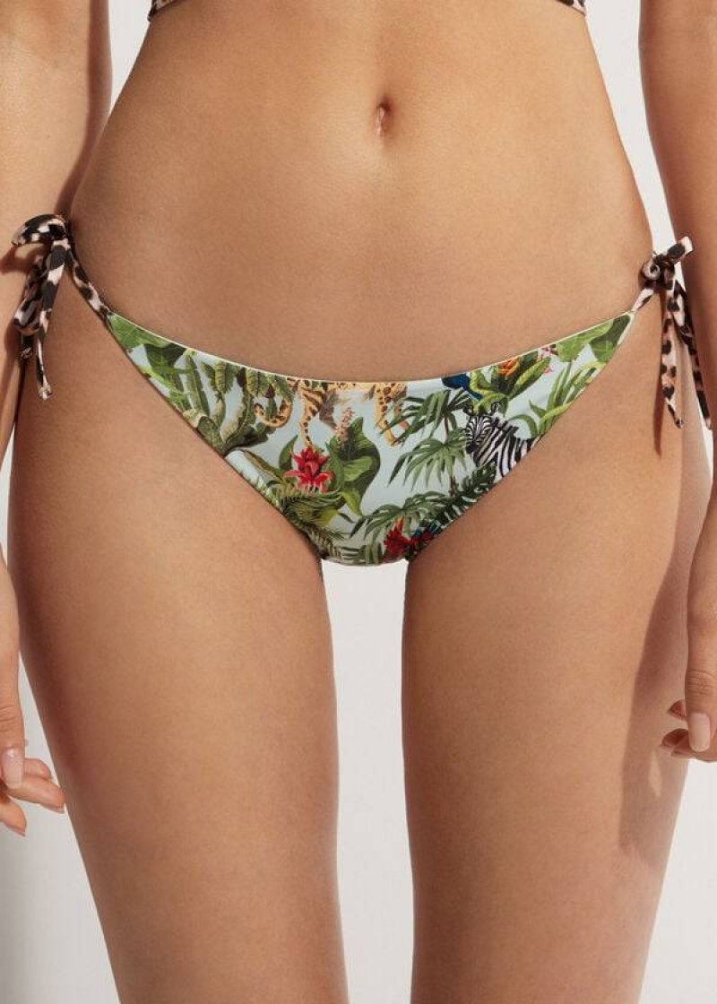 Calzedonia String Nairobi Eco Bikinihosen Damen Grün | DE2580YU