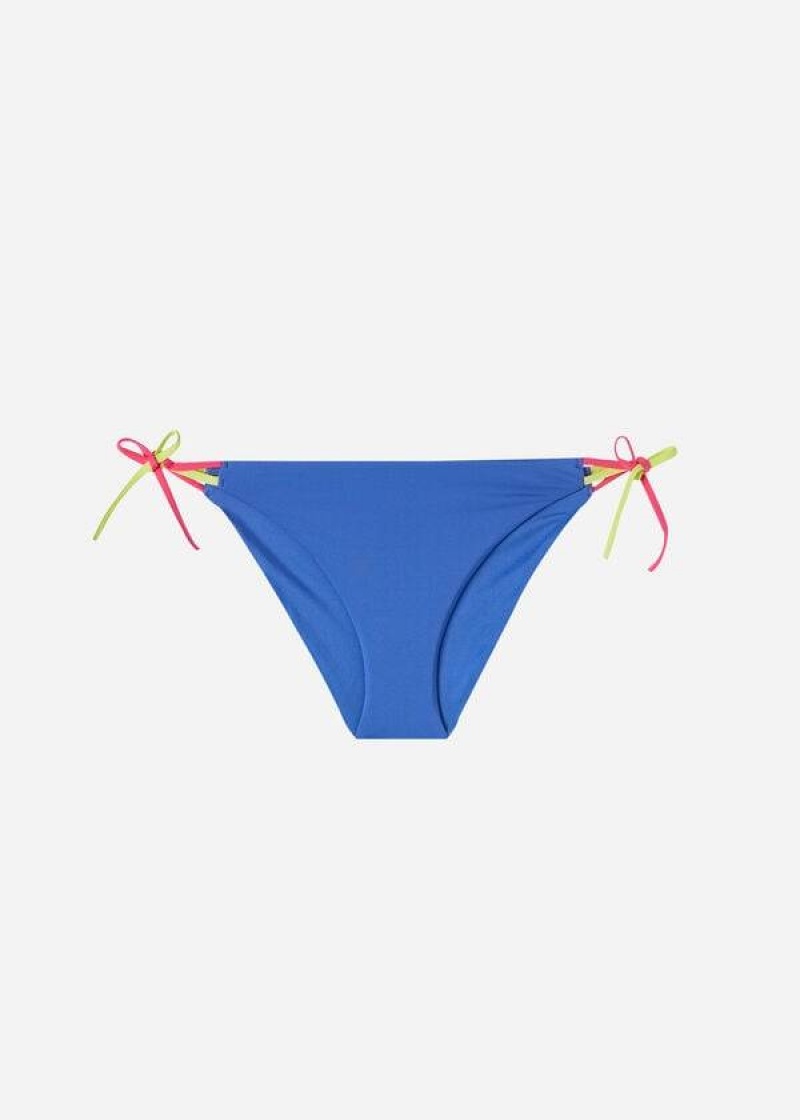 Calzedonia String Tokyo Bikinihosen Damen Blau | DE2566ZG