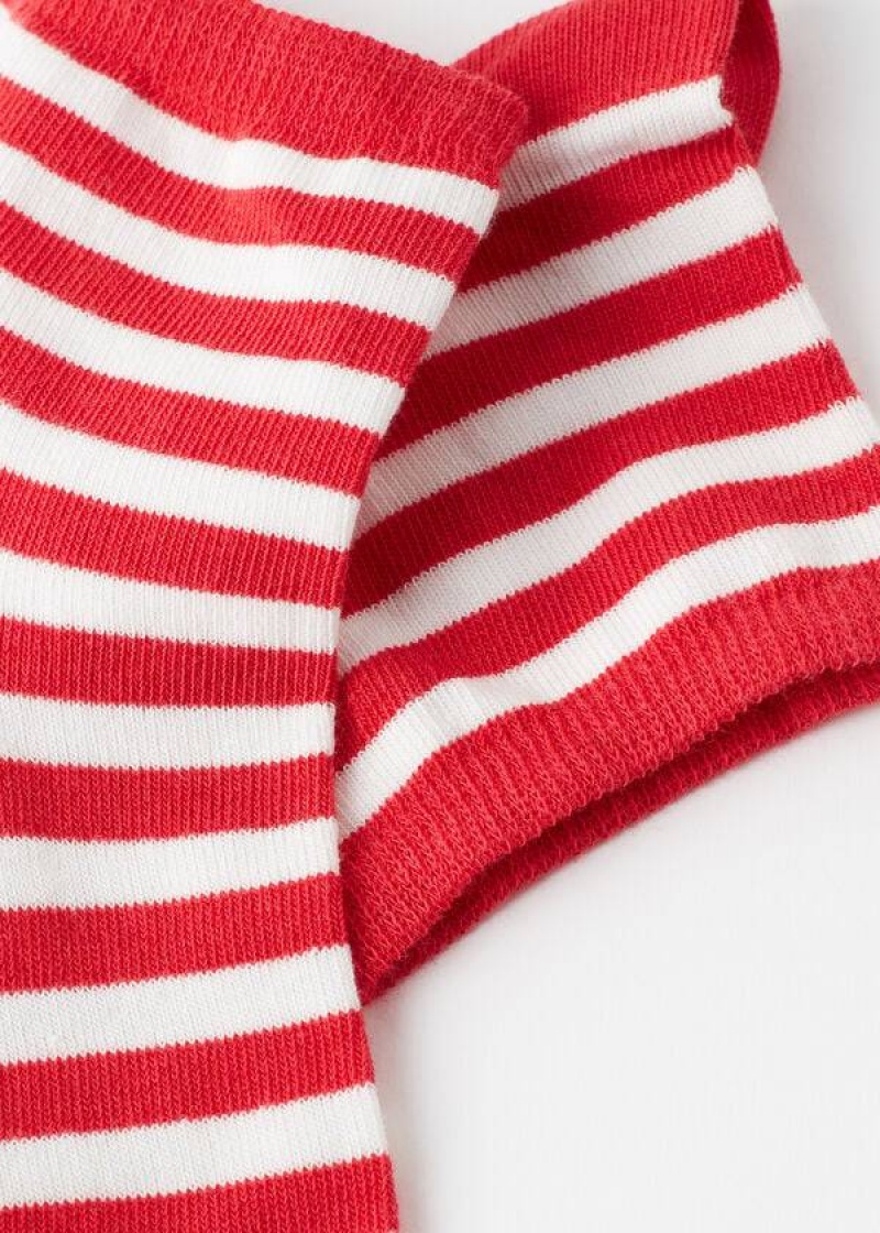 Calzedonia Stripe Patterned Kurzes Socken Damen Rot | DE1644OR