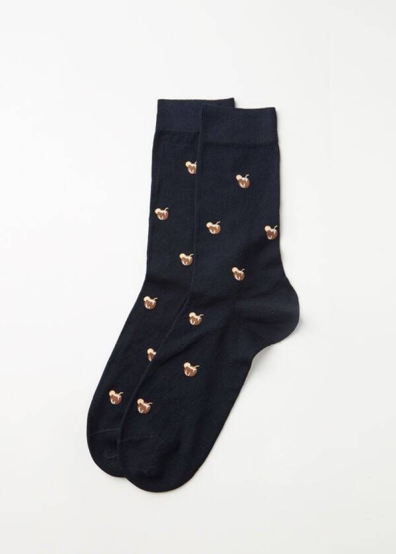 Calzedonia Summer Print Crew Socken Herren Navy | DE1317ZG