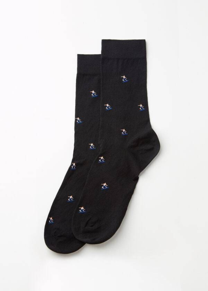 Calzedonia Summer Print Crew Socken Herren Schwarz | DE1315KI