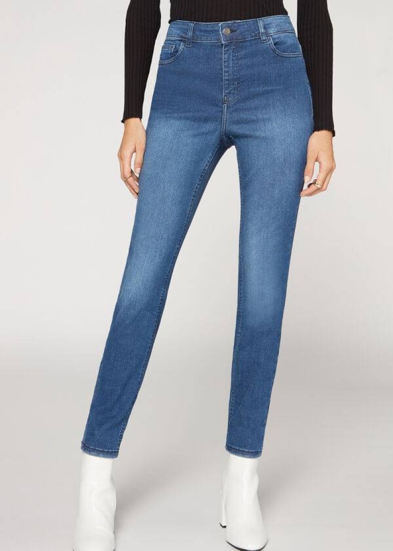 Calzedonia Super Flex Denim High Taille Superskinny Jeans Damen Blau | DE1576LH