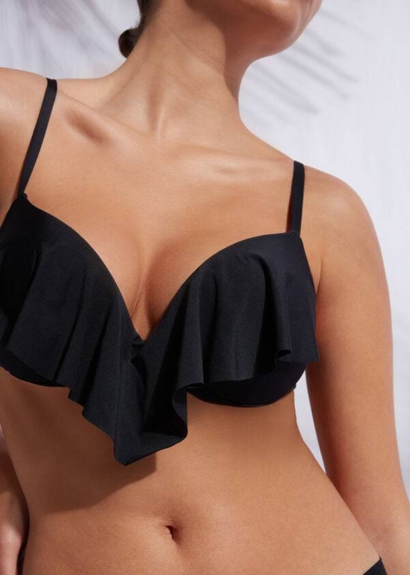 Calzedonia Super Gepolstert Push Up Indonesia Eco cobey Bikinioberteile Damen Schwarz | DE2215IS