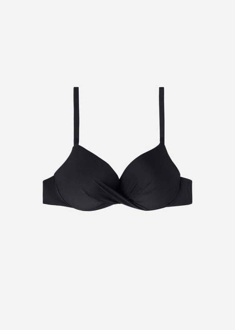 Calzedonia Super Gepolstert Push Up Indonesia Eco cobey Bikinioberteile Damen Schwarz | DE2213YU