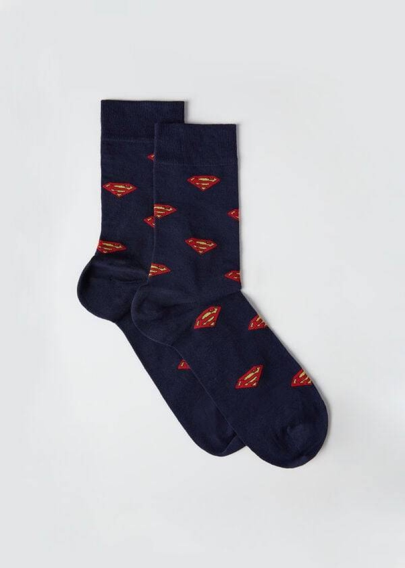 Calzedonia Superman Crew Socken Herren Blau | DE1332OR