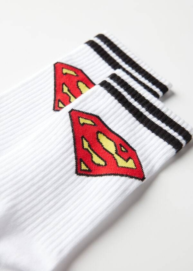 Calzedonia Superman Crew Socken Herren Weiß | DE1331IS