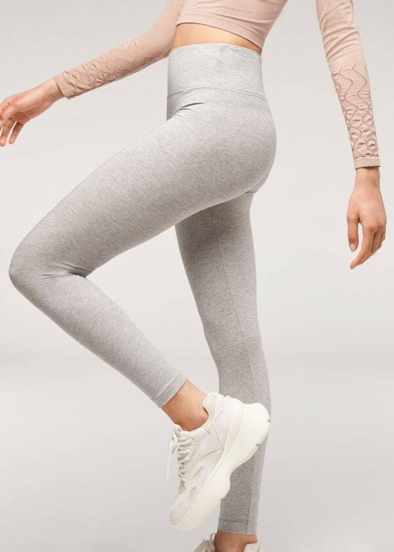 Calzedonia Supima Baumwoll Leggings Damen Grau | DE1496JJ