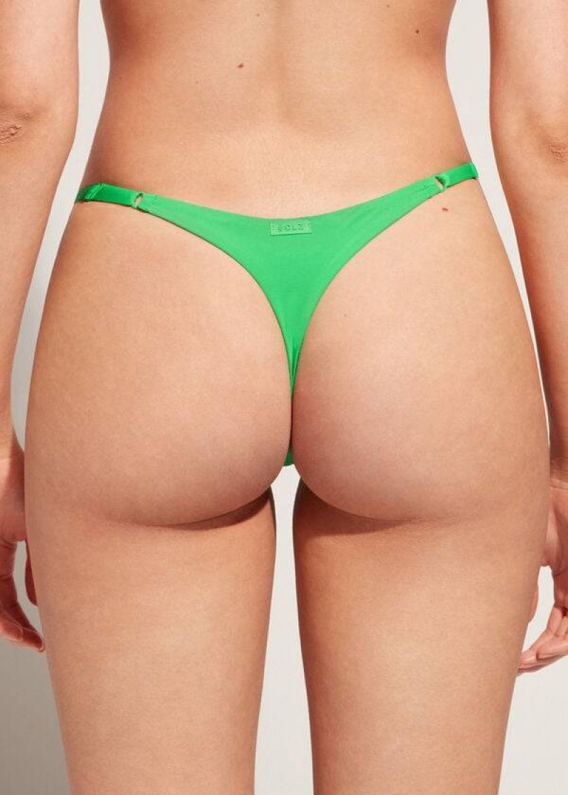 Calzedonia Tanga Indonesia Eco Bikinihosen Damen Grün | DE2557EX