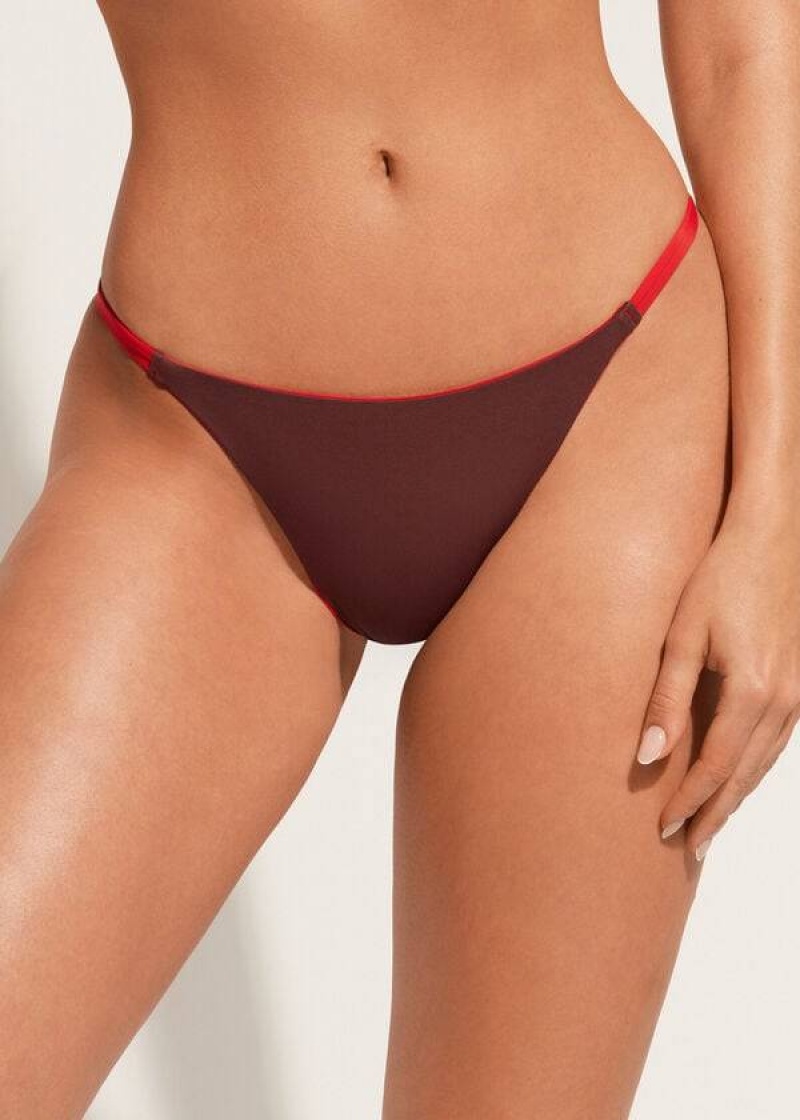 Calzedonia Tanga Indonesia Eco Bikinihosen Damen Rot | DE2554YU