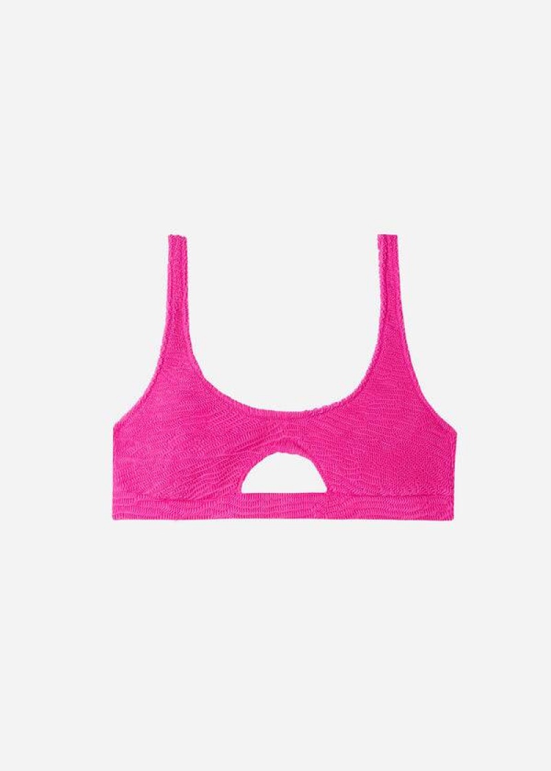 Calzedonia Tank-style Cut Out Miami Bikinioberteile Damen Rosa | DE2185RW