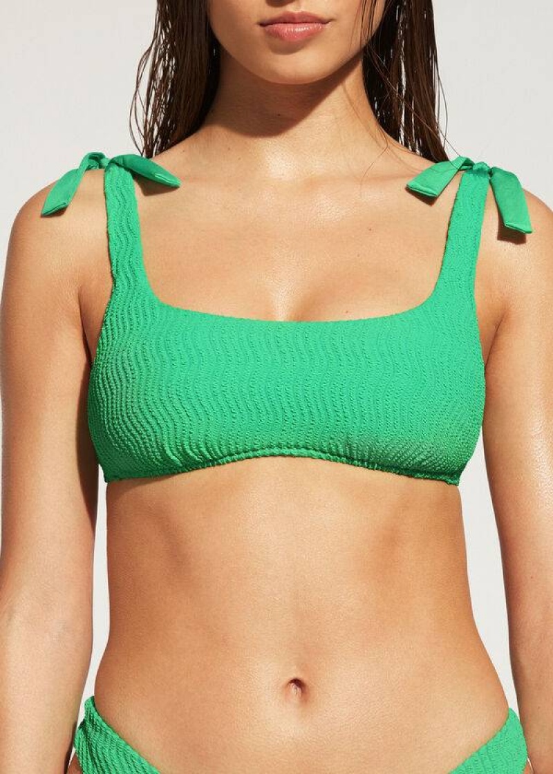 Calzedonia Tank Mykonos Bikinioberteile Damen Türkis Grün | DE2207MA