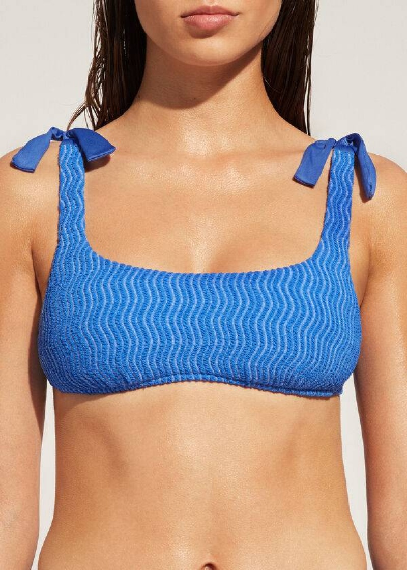 Calzedonia Tank Mykonos Bikinioberteile Damen Blau | DE2206NB