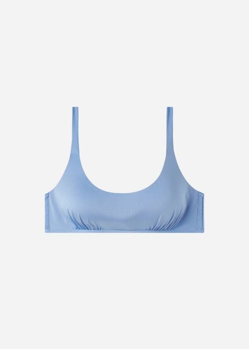 Calzedonia Tank Stylen Indonesia Eco Bikinioberteile Damen Blau | DE2199KI