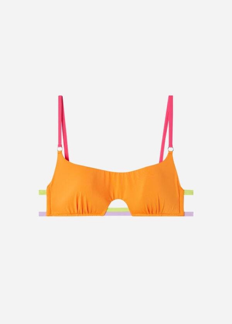 Calzedonia Tank Tokyo Eco Bikinioberteile Damen Orange | DE2189IS