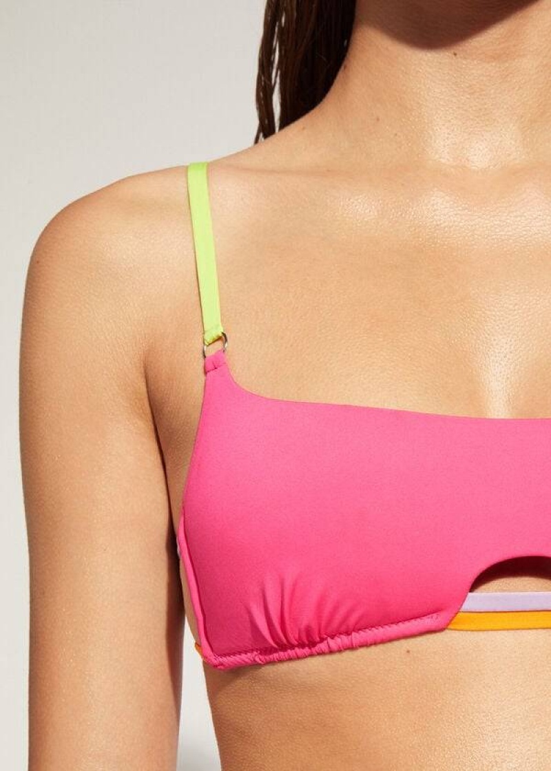 Calzedonia Tank Tokyo Eco Bikinioberteile Damen Rosa | DE2188UT