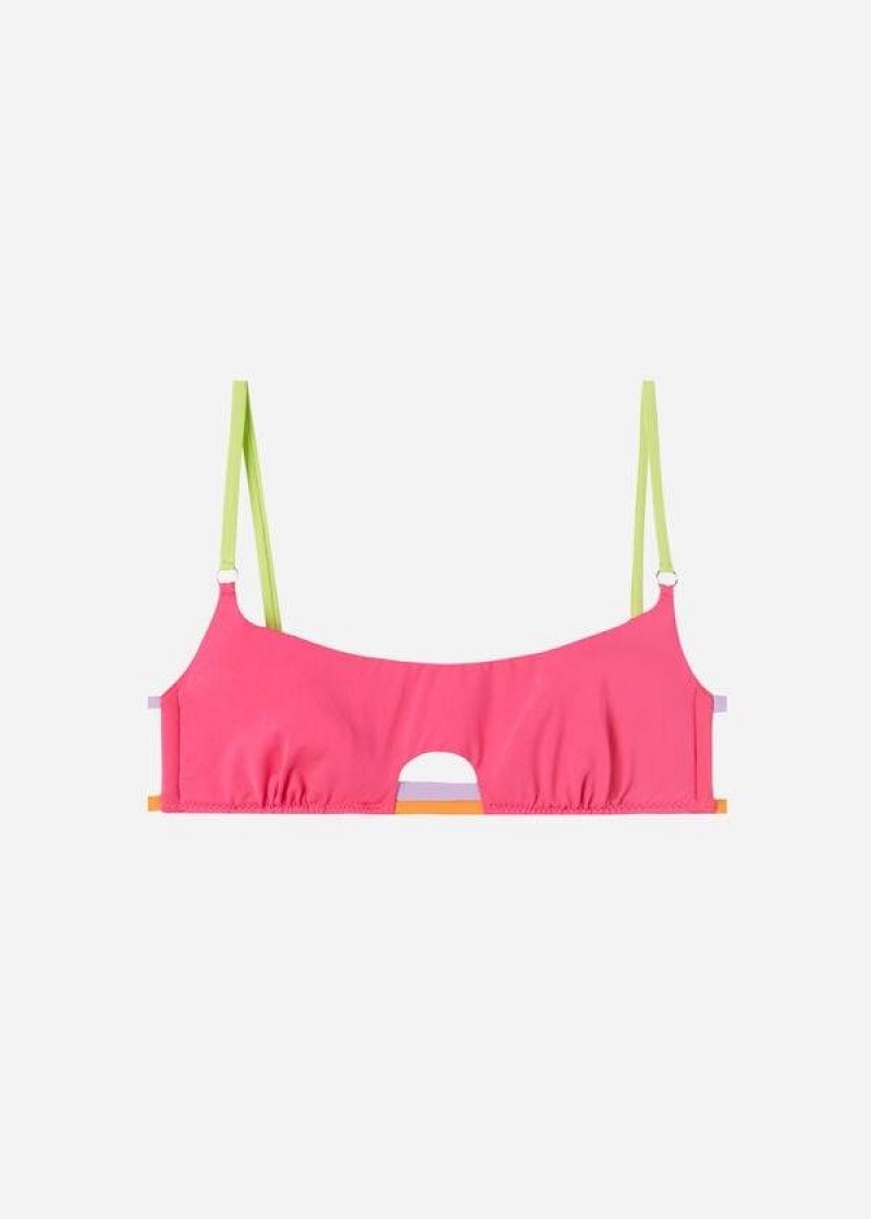 Calzedonia Tank Tokyo Eco Bikinioberteile Damen Rosa | DE2188UT