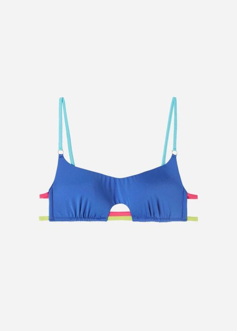 Calzedonia Tank Tokyo Eco Bikinioberteile Damen Blau | DE2187YU