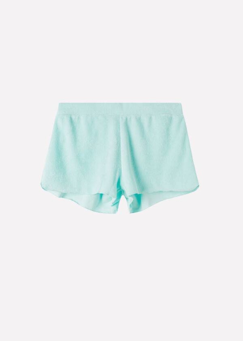 Calzedonia Terrycloth Shorts Cover-Ups Damen Blau | DE2042JJ