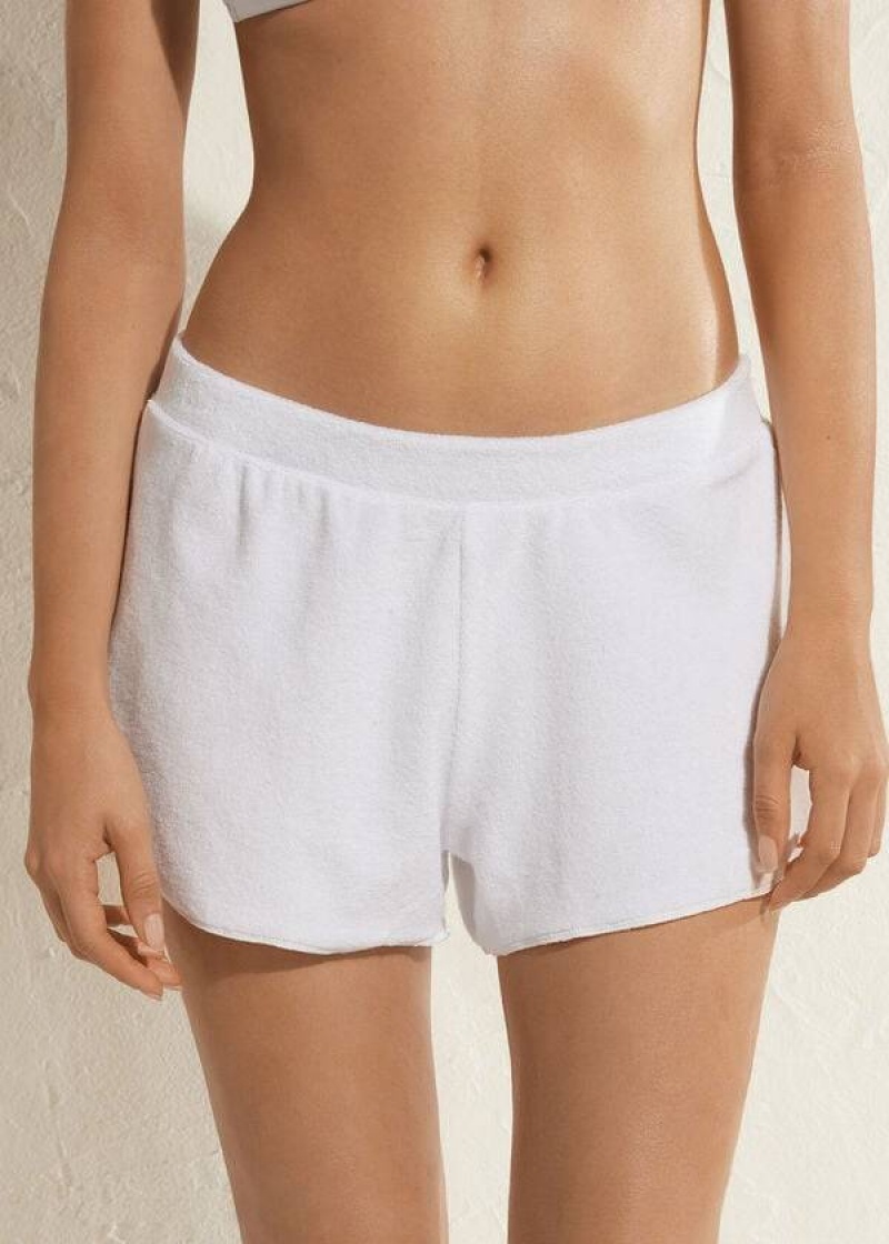 Calzedonia Terrycloth Shorts Cover-Ups Damen Weiß | DE2041HK