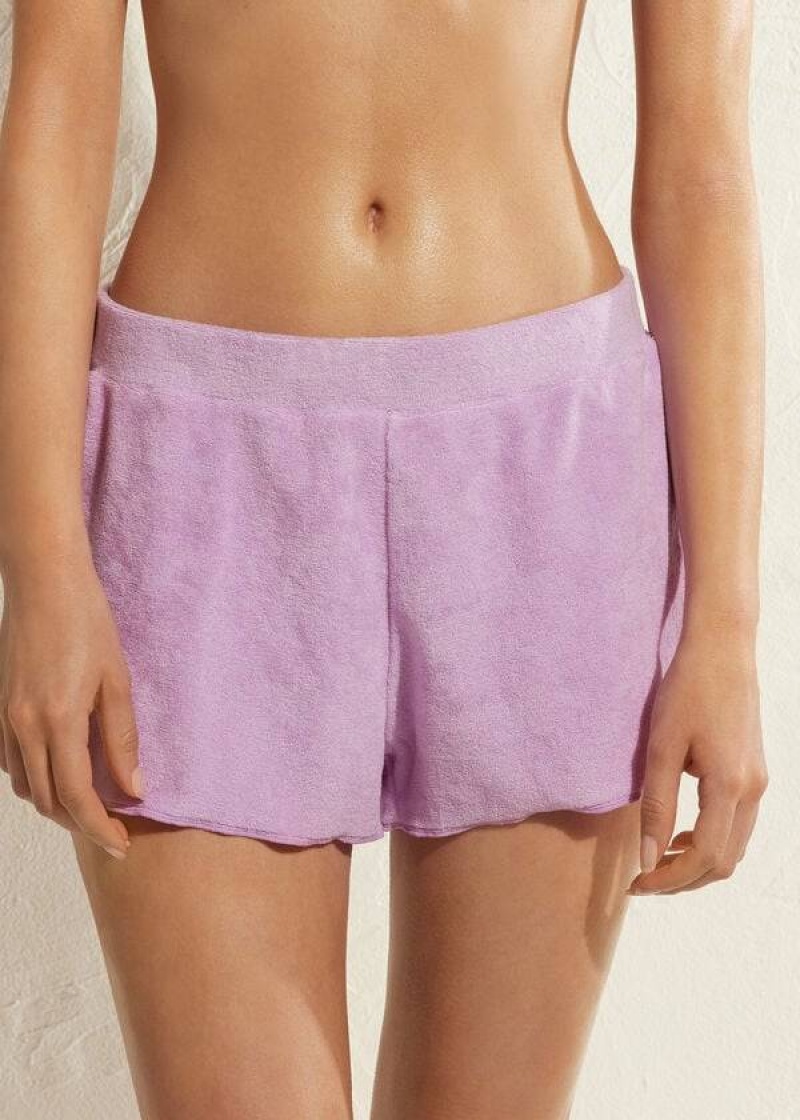 Calzedonia Terrycloth Shorts Cover-Ups Damen Lila | DE2039FM