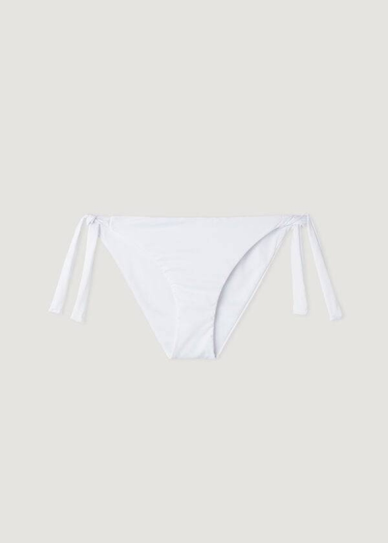 Calzedonia Tied Indonesia Eco Bikinihosen Damen Weiß | DE2545GL