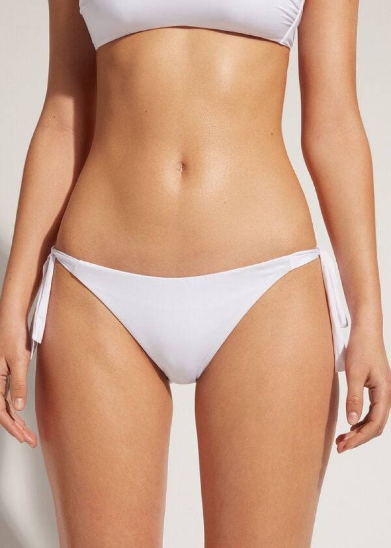 Calzedonia Tied Indonesia Eco Bikinihosen Damen Weiß | DE2545GL