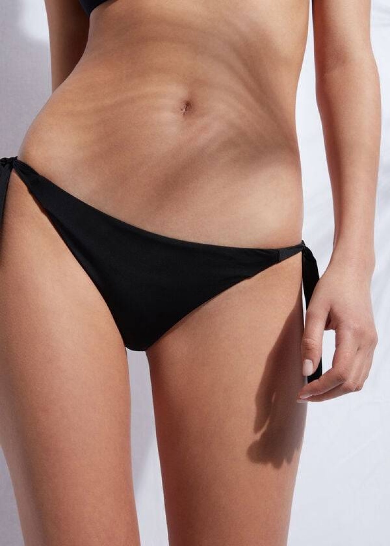 Calzedonia Tied Indonesia Eco Bikinihosen Damen Schwarz | DE2543JJ