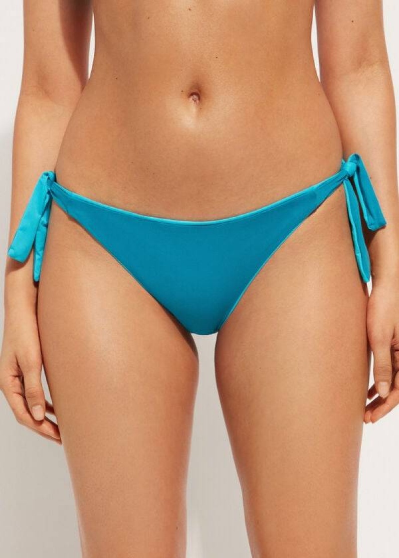 Calzedonia Tied Indonesia Eco Bikinihosen Damen Türkis | DE2540ZG