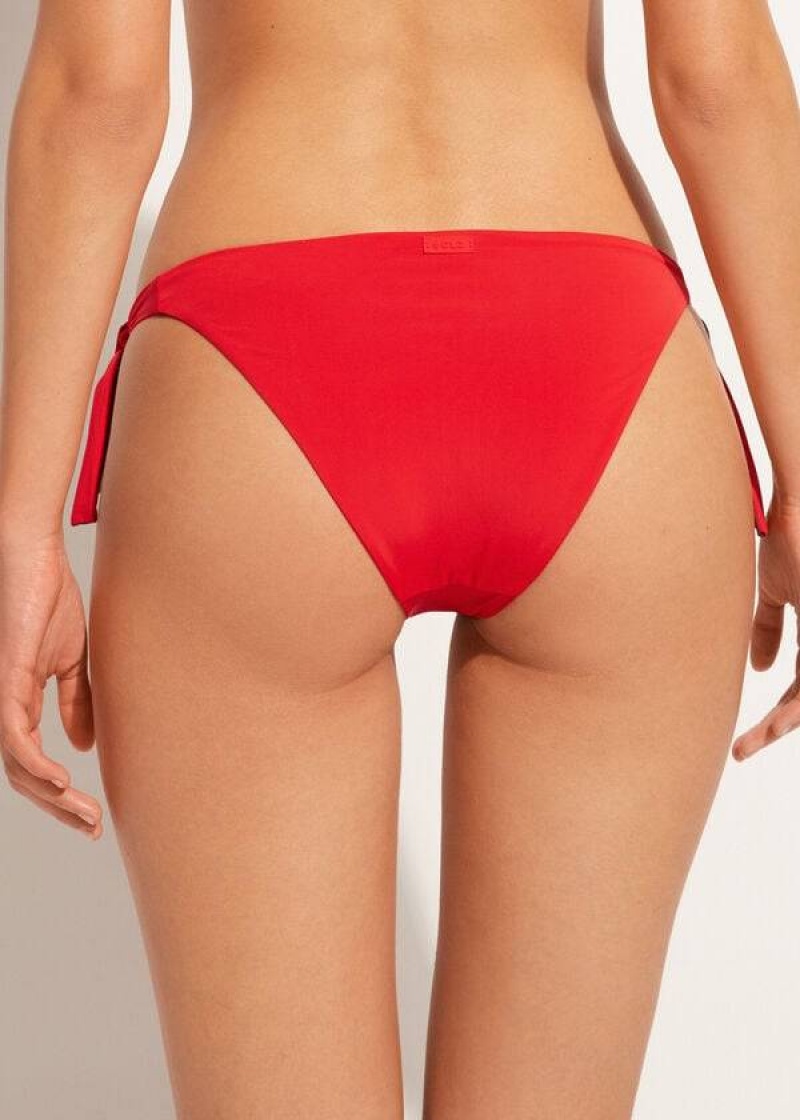 Calzedonia Tied Indonesia Eco Bikinihosen Damen Rot | DE2539XF