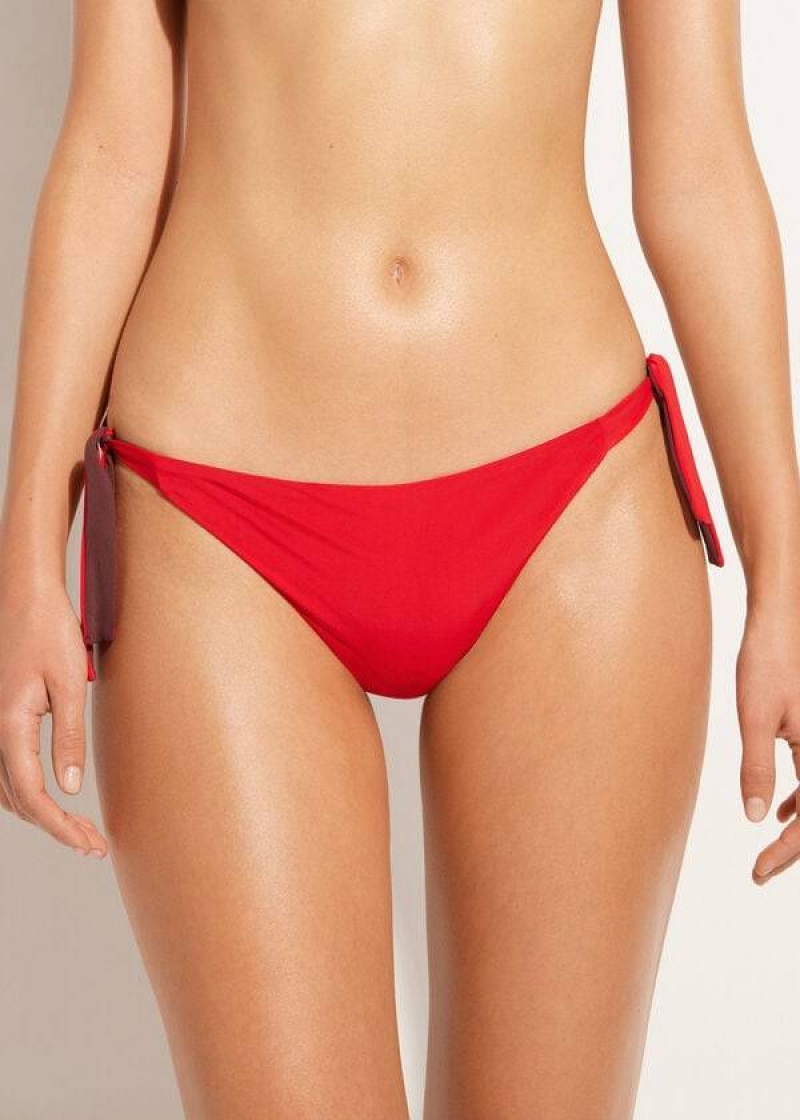 Calzedonia Tied Indonesia Eco Bikinihosen Damen Rot | DE2539XF