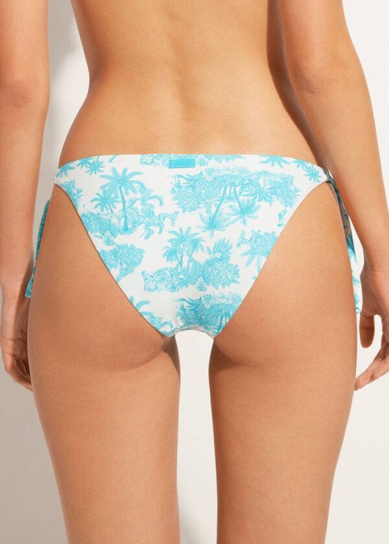 Calzedonia Tied Sorrento Bikinihosen Damen Blau | DE2536BC