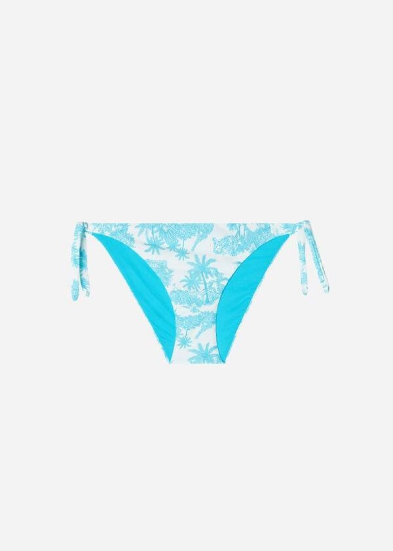 Calzedonia Tied Sorrento Bikinihosen Damen Blau | DE2536BC