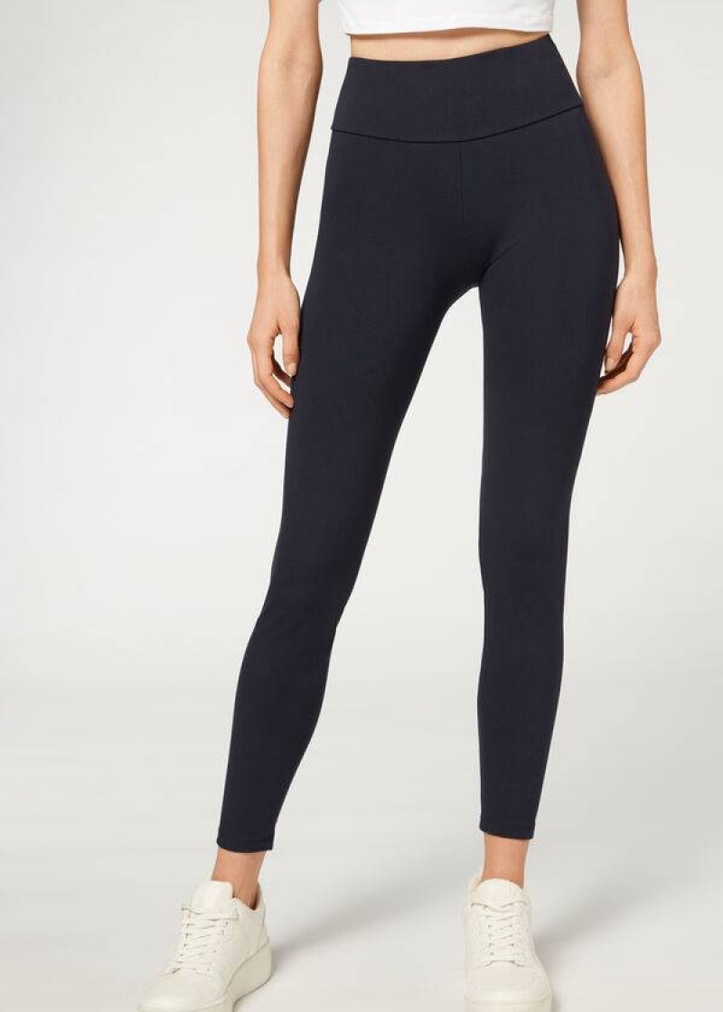 Calzedonia Total Shaper Leggings Damen Blau | DE1488OR