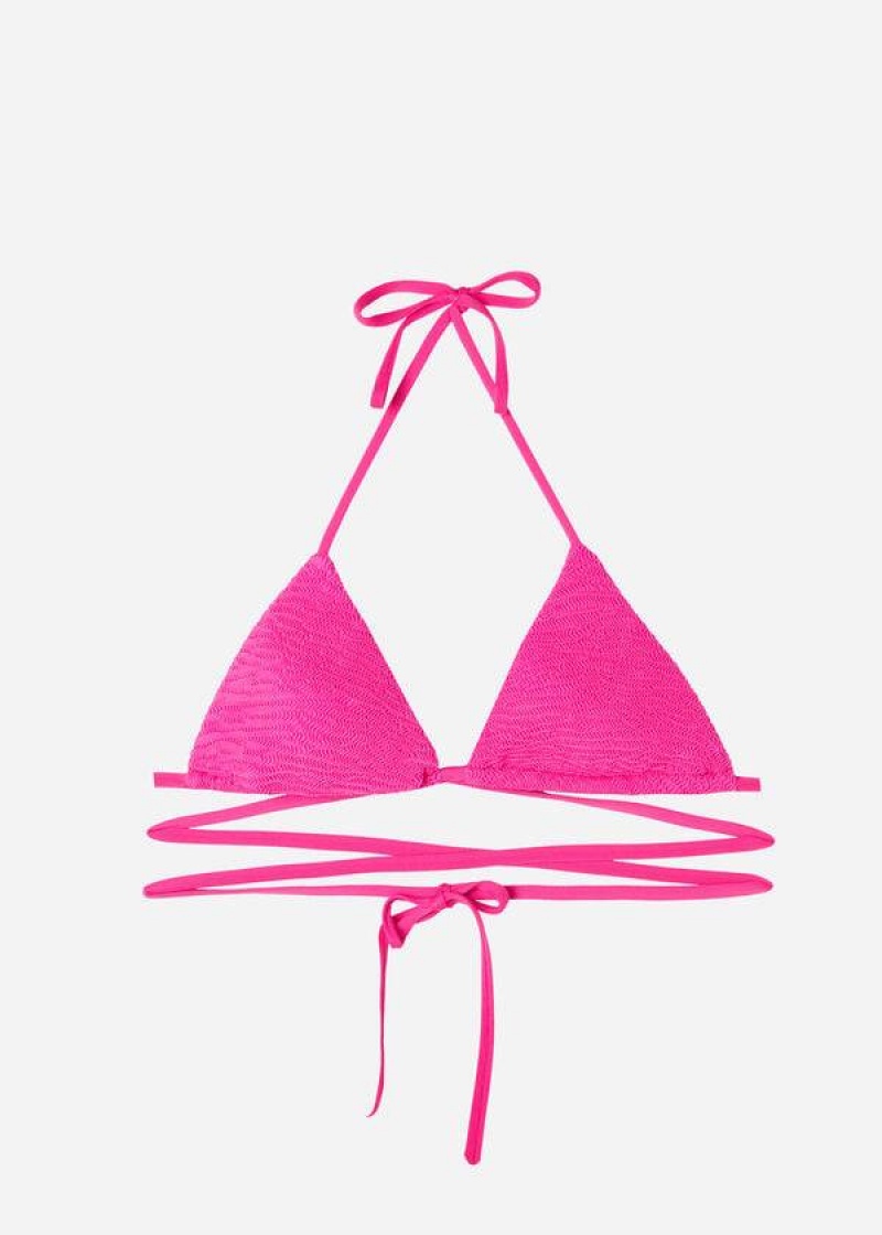 Calzedonia Triangle Badelatschen String Miami Bikinioberteile Damen Rosa | DE2171HK