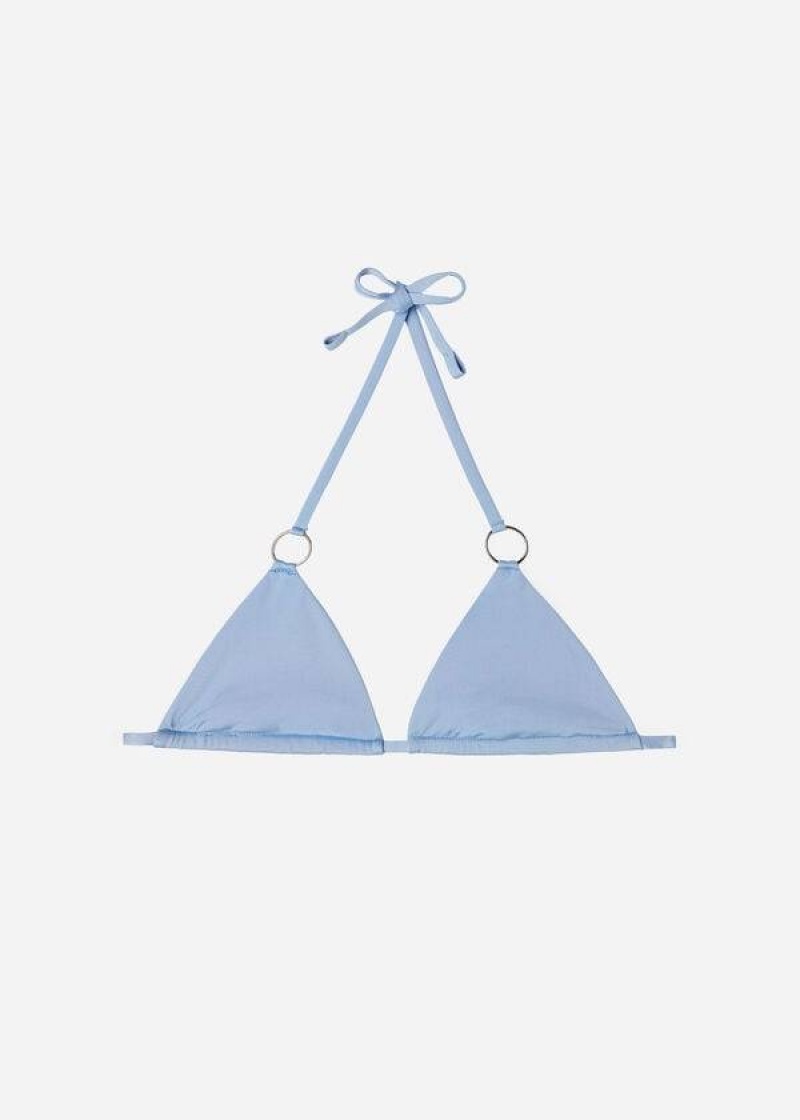 Calzedonia Triangle String Abu Dhabi Bikinioberteile Damen Blau | DE2168DN