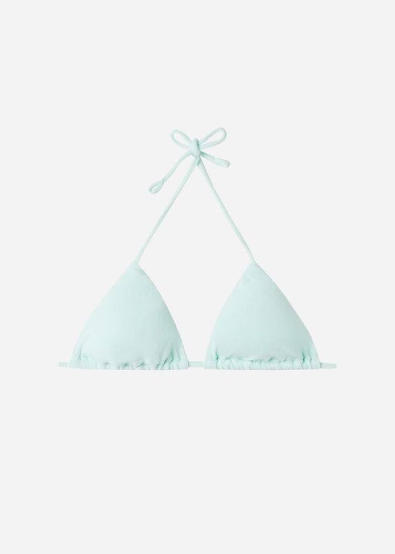 Calzedonia Triangle String Beverly Hills Eco Bikinioberteile Damen Blau | DE2164OR