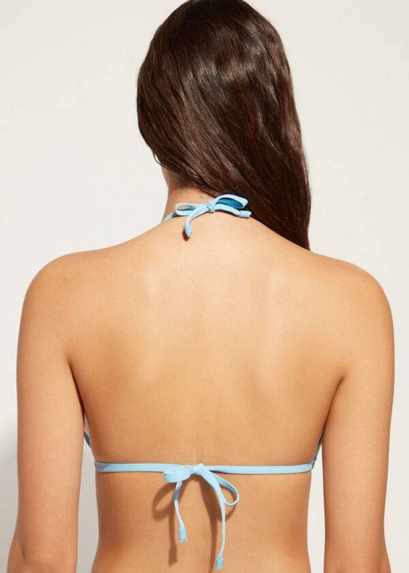 Calzedonia Triangle String Islamorada Bikinioberteile Damen Blau | DE2144GL