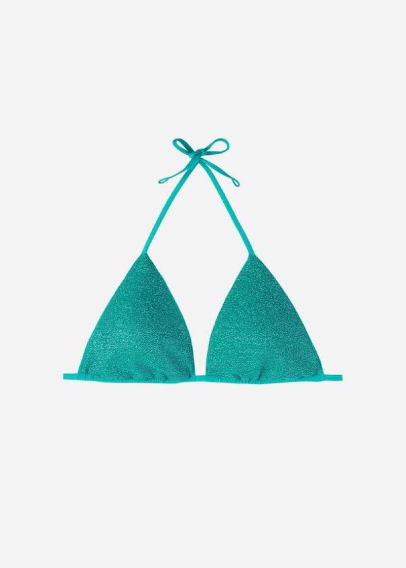 Calzedonia Triangle String Las Vegas Bikinioberteile Damen Blau | DE2142DN