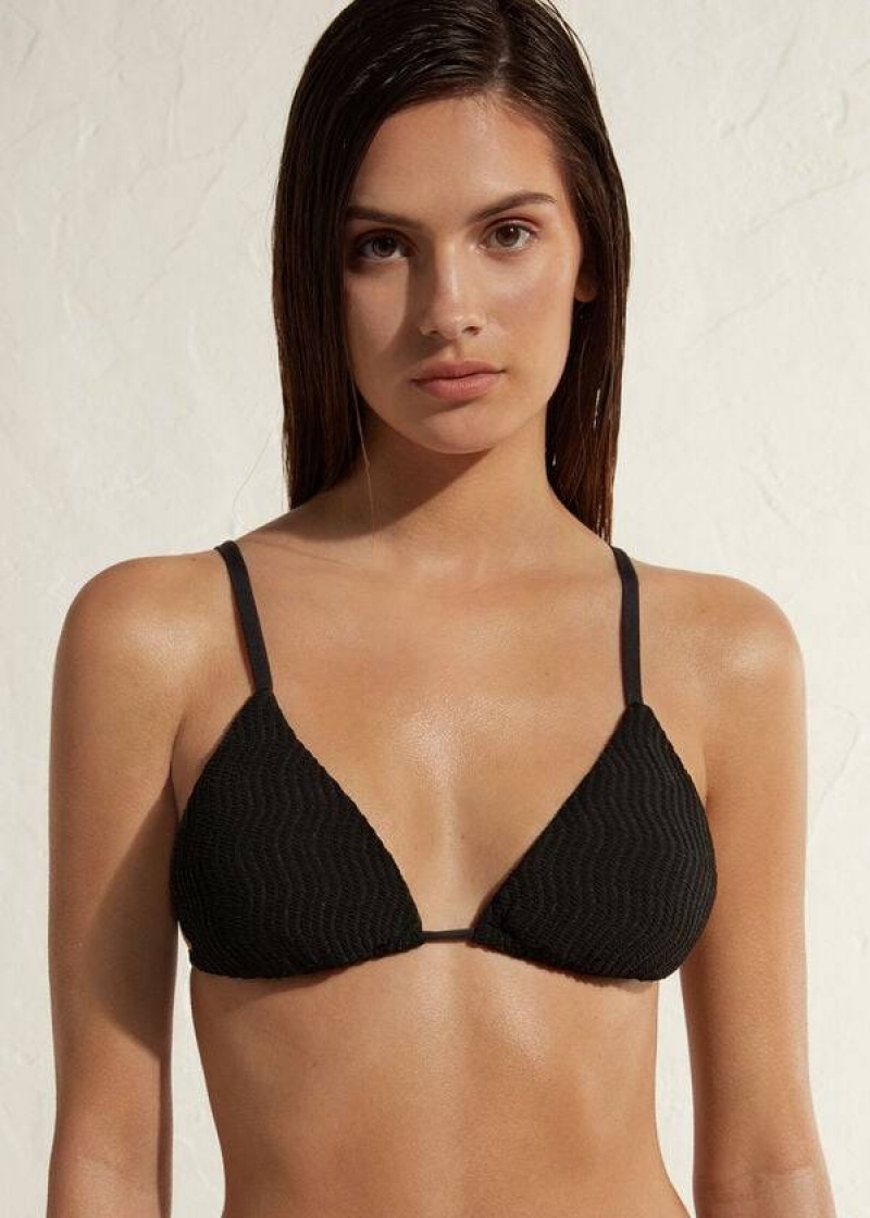 Calzedonia Triangle String Mykonos Bikinioberteile Damen Schwarz | DE2136UT